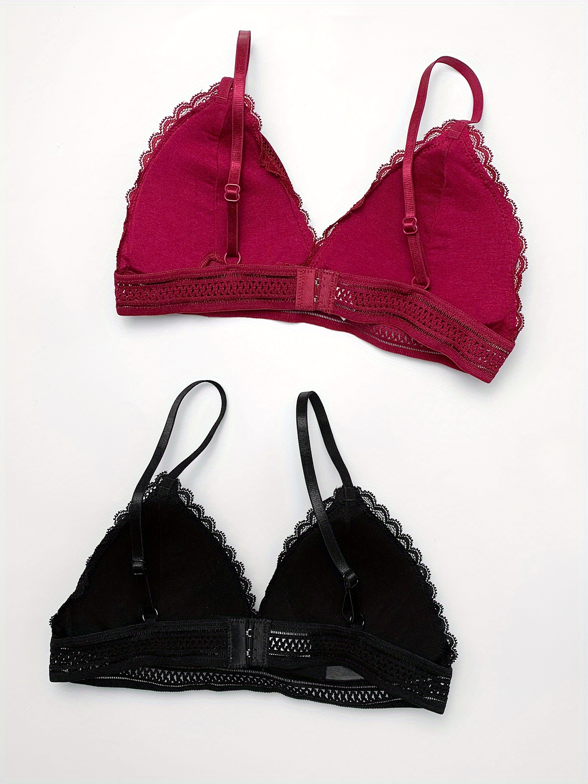 Floral Lace Wireless Bras Comfy Hollow Everyday Triangle Cup Temu