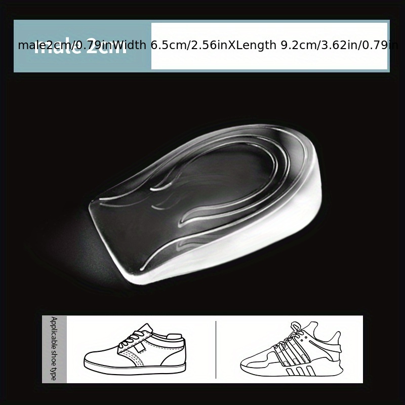 1 Pair Invisible Height Increase Insoles Shoe Lift Inserts Silicone  Heightening Insoles Height Increase Inserts 