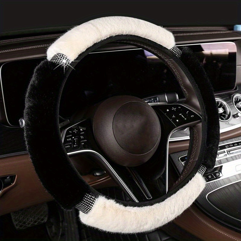 Housse de volant - Accessoires de voiture automobile noir et blanc