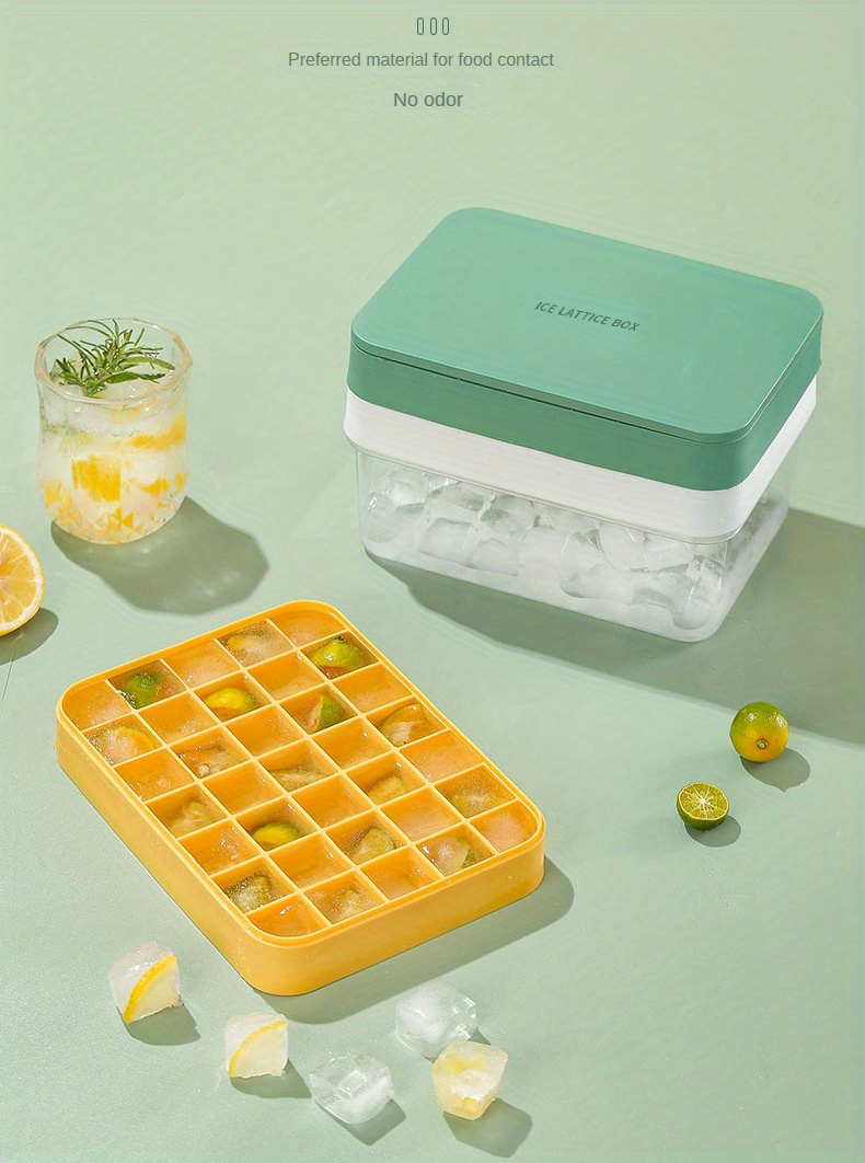 Ice Cube Tray With Lid And Bin, 44 Silicone Ice Tray