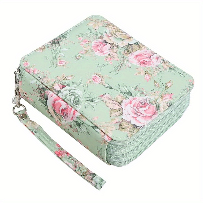 Colored Pencil Case - 200 Slots Pencil Holder With Zipper Closure Twill  Fabric