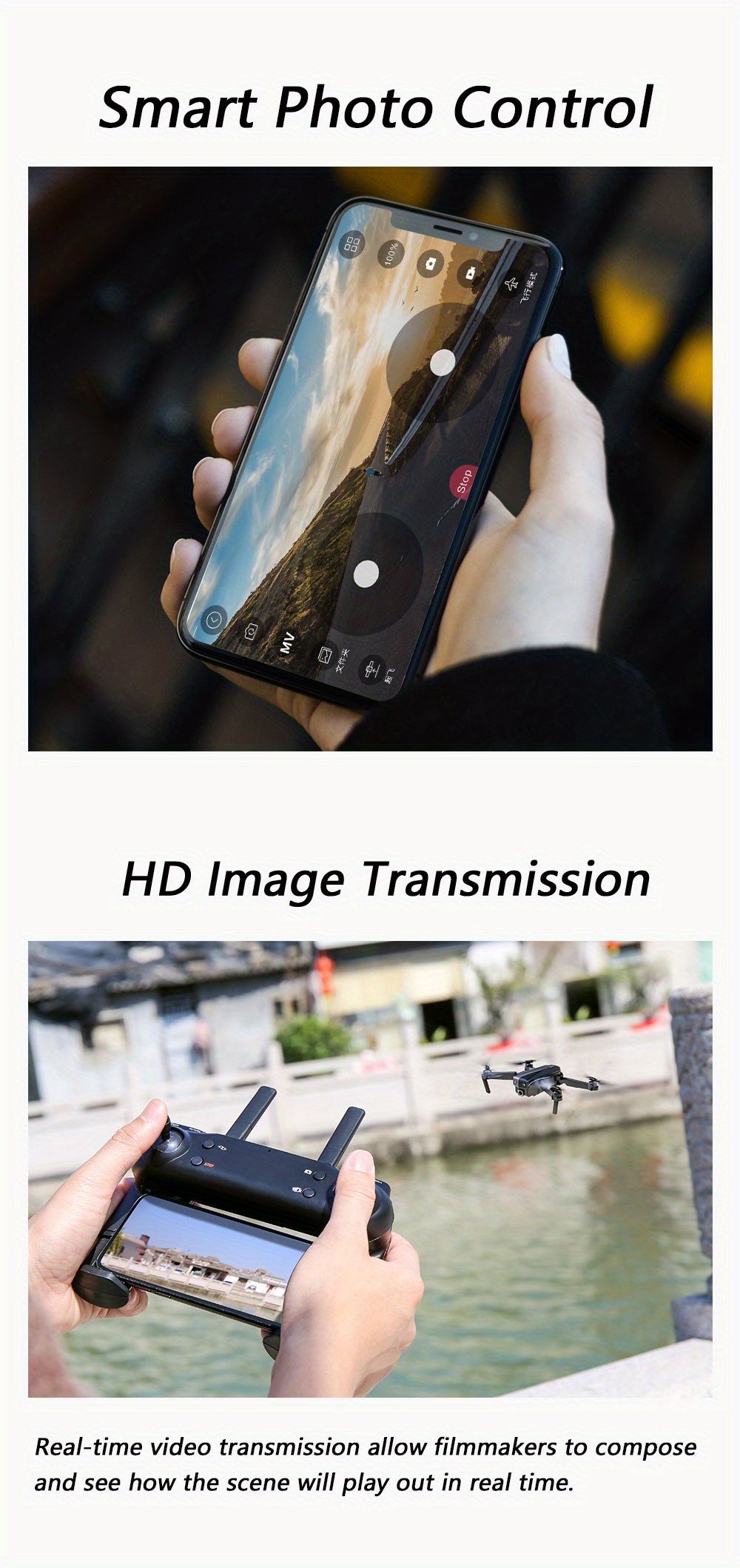 outdoor drone with hd dual camera for aerial photography steady altitude hovering optical flow position 360 surround flying trajectory flying folding design details 8