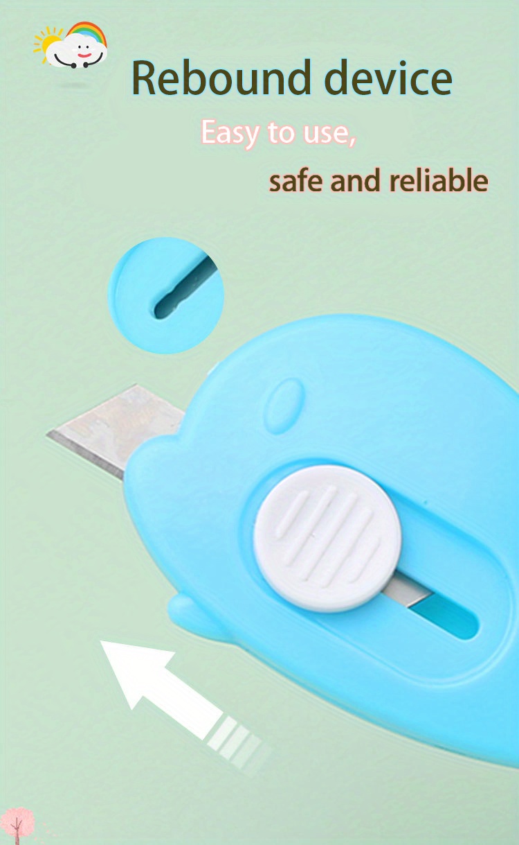 1pc Cute Retractable Box Cutters Penguin Shaped Mini Art Cutter Utility