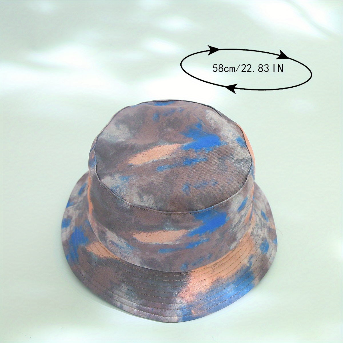 Tie Dye Print Bucket Hat Reversible Sunscreen Beach Fisherman Cap