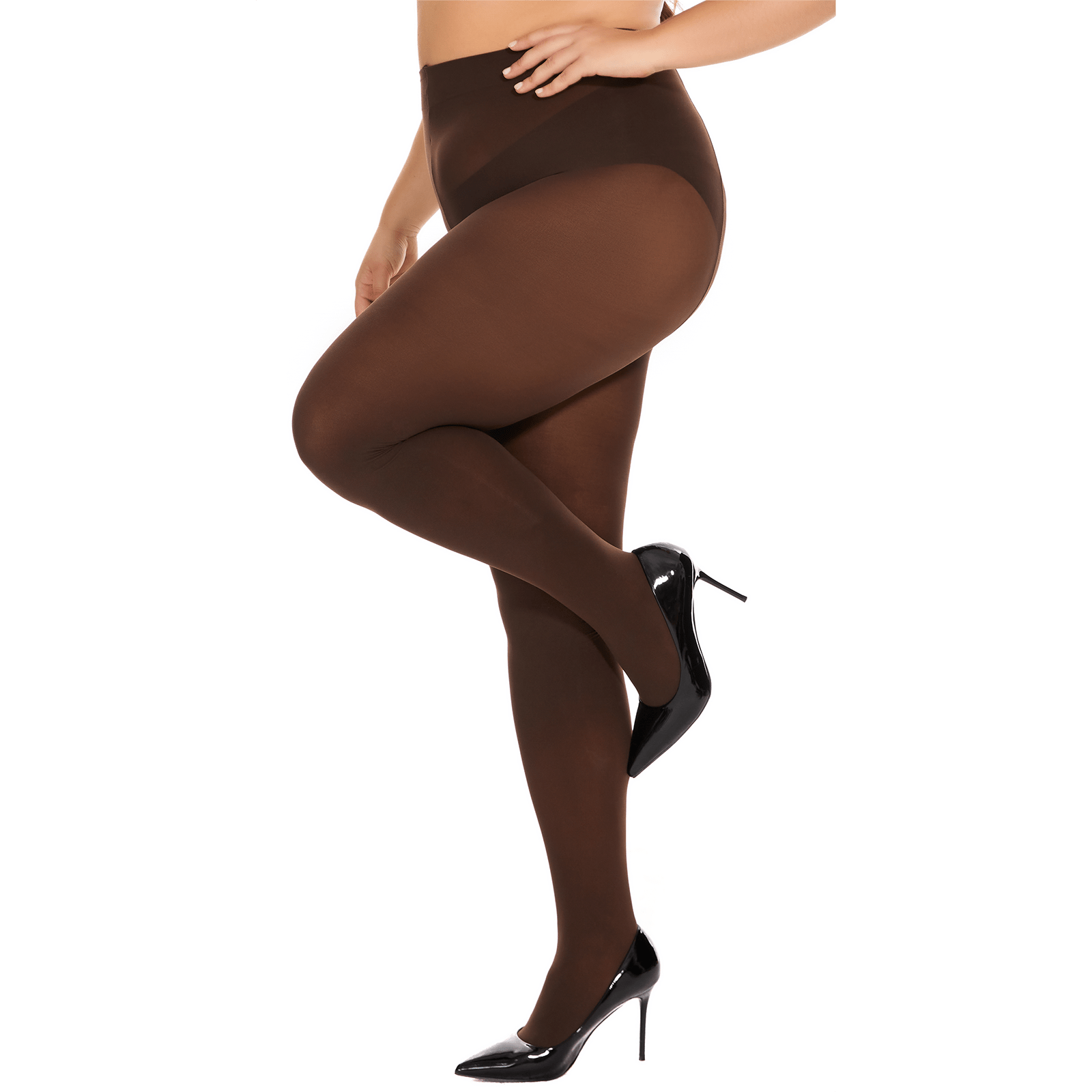 Plus Size Casual Stockings Women's Plus Oil Shiny Footless - Temu