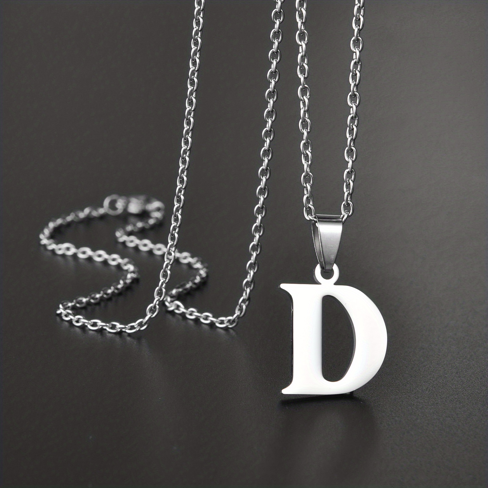 Men's Minimalist Stainless Steel English Letter Necklace