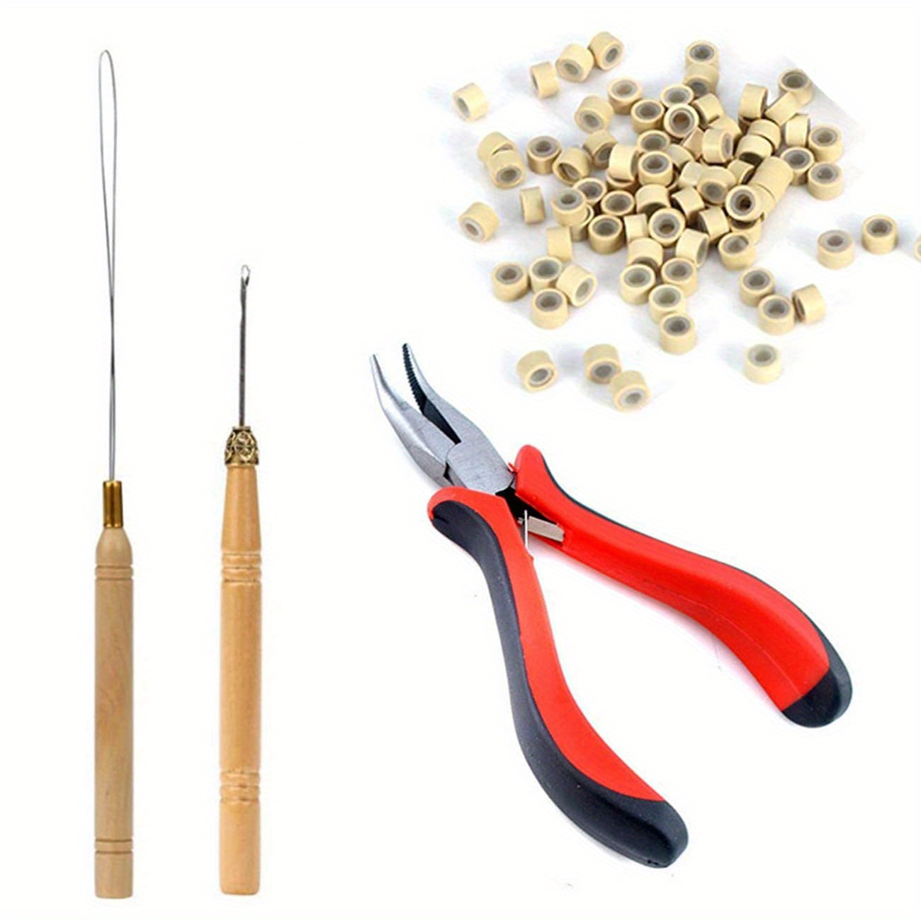 Hair Extension Tool Kit Sewing Extension Stainless Steel Hair Pliers  Polyester Thread Pulling Loop Hair Styling Weft Extension - AliExpress