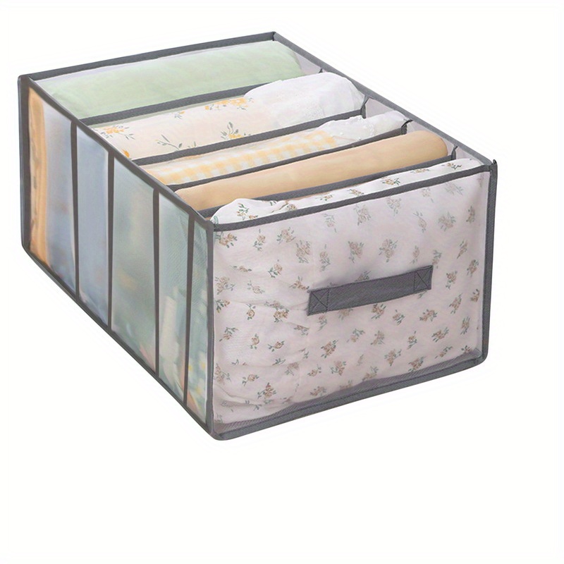 Storage Box Beige Linen Clothing Sub grid Organizer Box - Temu Canada