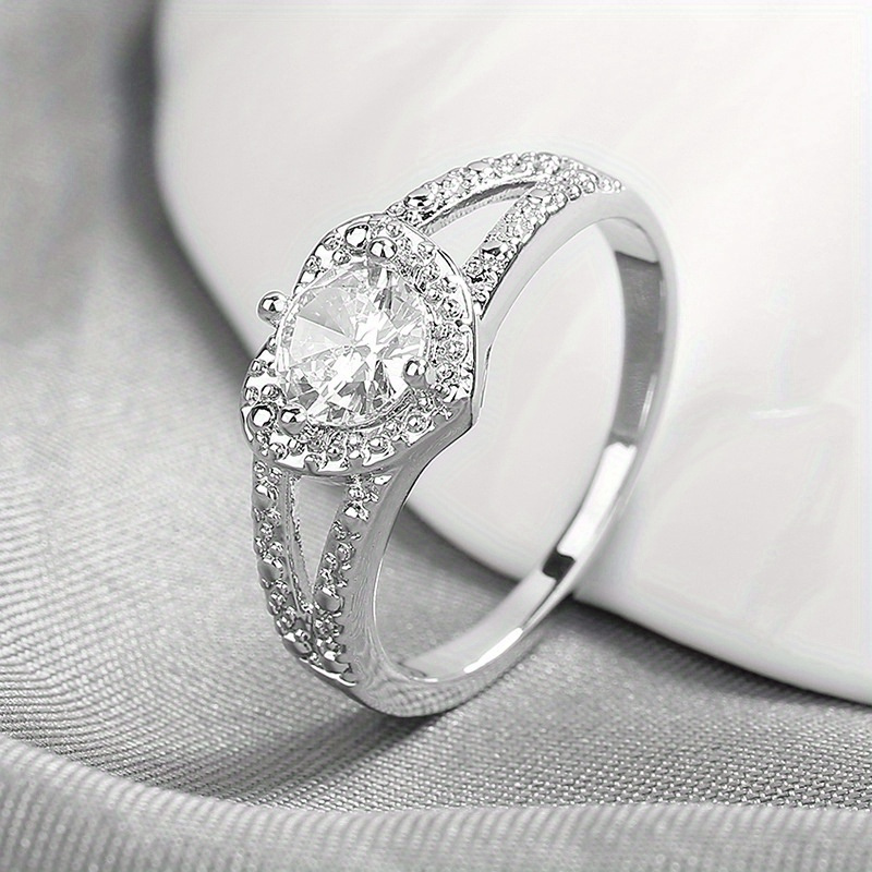 1pc Women Rhinestone Decor Heart Design Fashionable Scarf Ring For Daily  Life