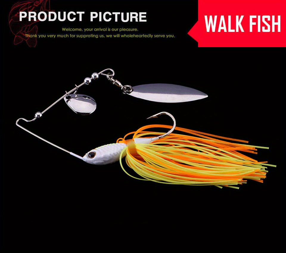 1pc Spinnerbait With Double Willow Fishing Lure Bionic Bait - Temu
