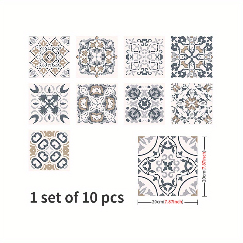 Image of Adhesive Tile Stickers That Leave No Residue Are Ideal For Areas Such As Bathrooms, Toilets, Bedrooms, Kitchens, And Living Rooms. Are Waterproof, Non-slip, Resistant To Oil Stains