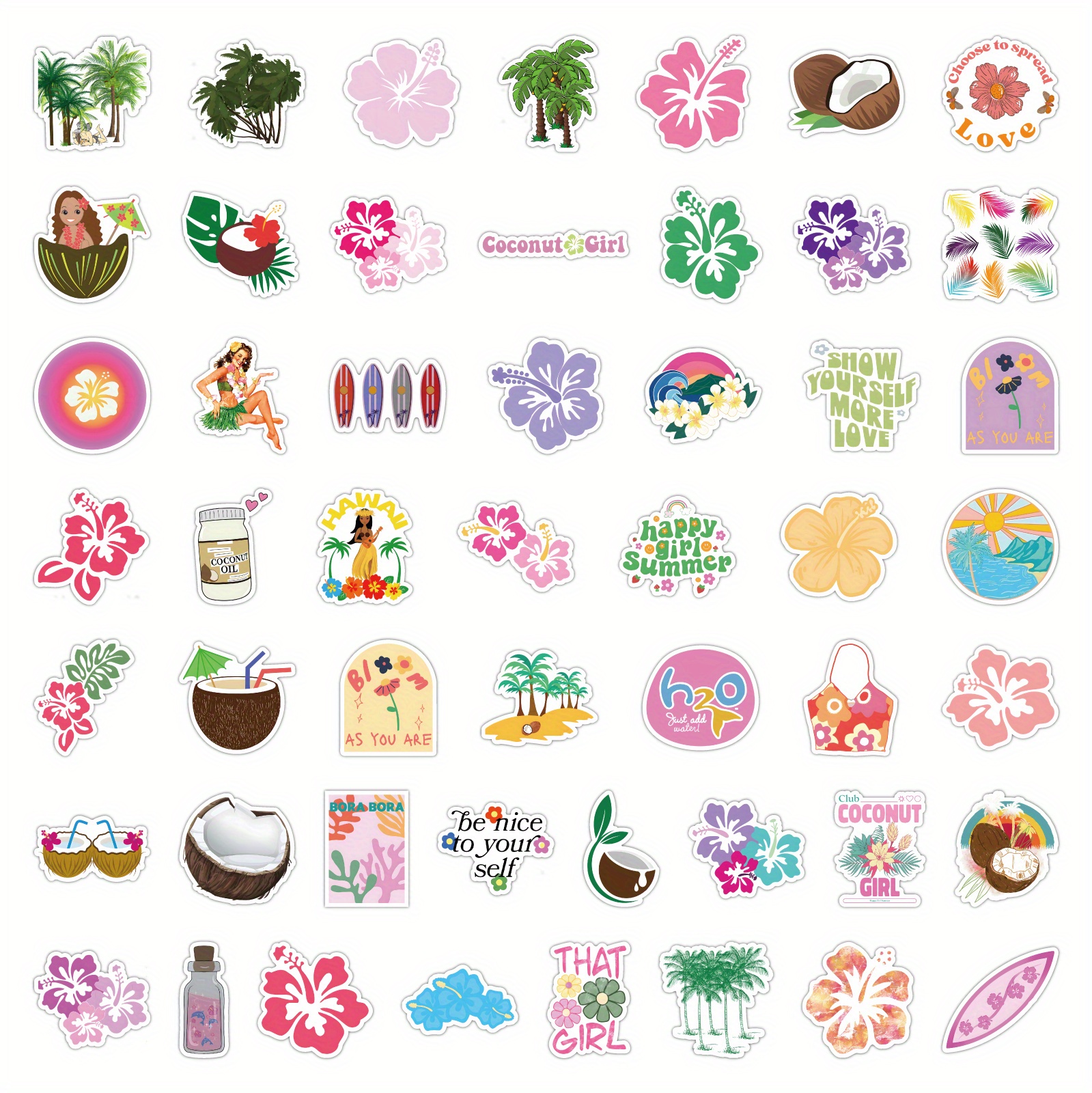 Summer Stickers 100 PCS Waterproof Vinyl Cute Beach Sticker for Kids Girls  Teens