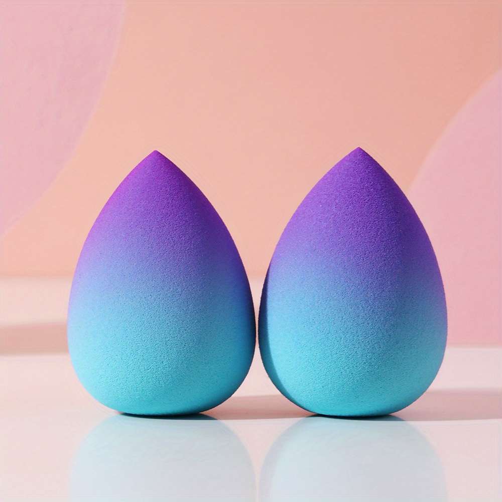 2pcs Gradient Color Makeup Sponges, Foundation Blending Beauty Sponge, Use For Or Liquid Application