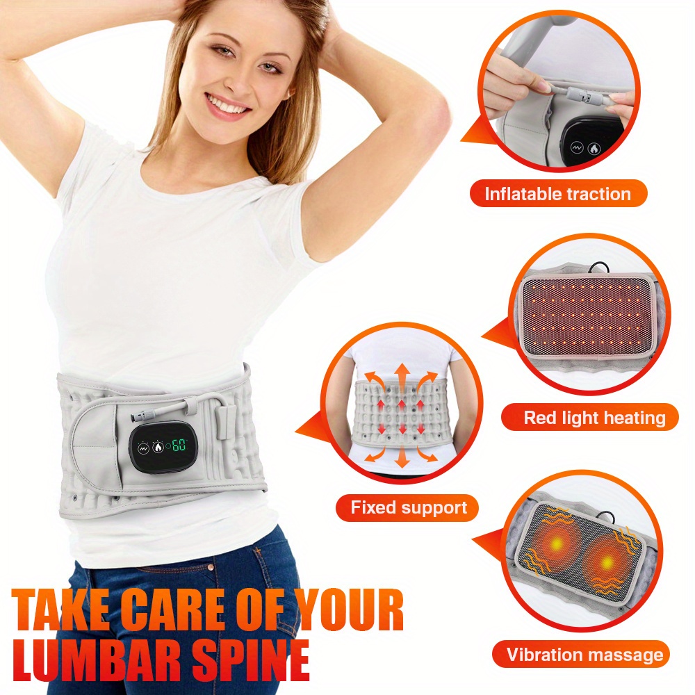 Heated Lumbar Support jade Lower Back Brace Belt w/Remote Control for –  creatrillonline
