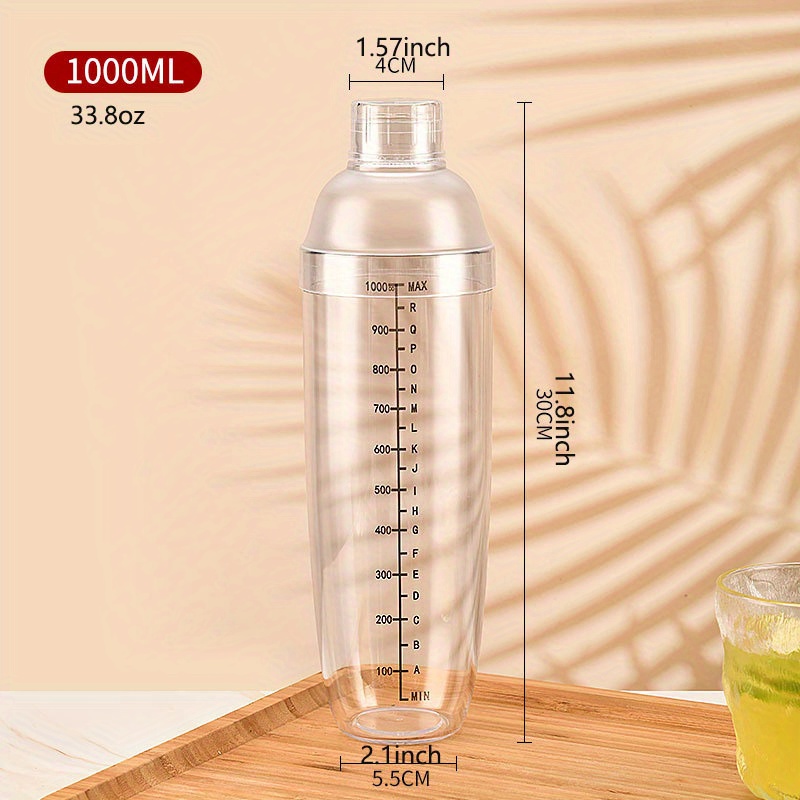 Premium Plastic Cocktail Shaker - Heat Resistant Boba Tea Shaker Cup With  Scales For Bar, Pub, Club & Home Kitchen Use - Temu