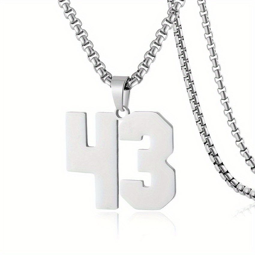 Custom Number Pendant with Chain Necklace - Stainless Steel - Waterproof & Tarnish Resistant | Elite Athletic Gear