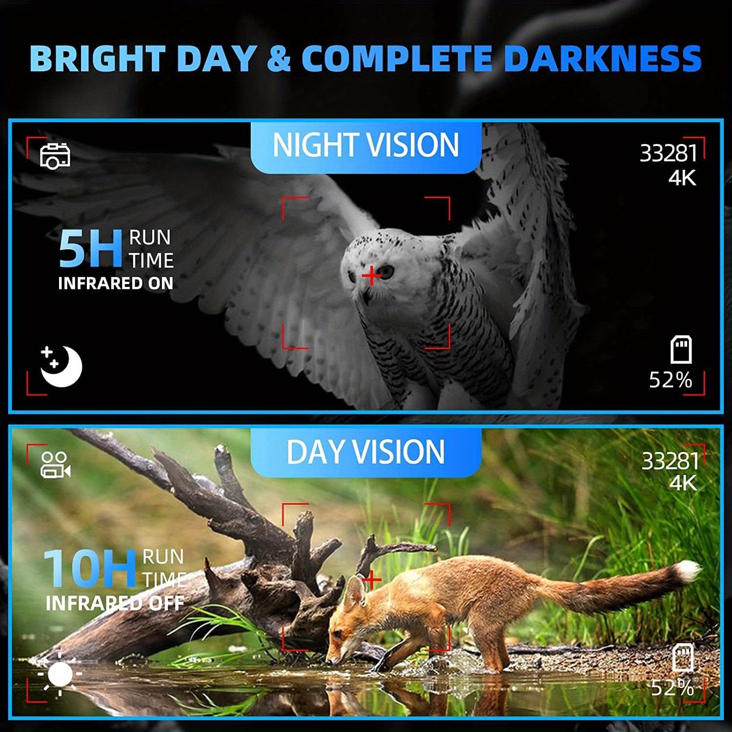 4kb night vision goggles 4k night vision binoculars 3 large screen binoculars can save photo and video with 32gb memory card rechargeable lithium battery details 3