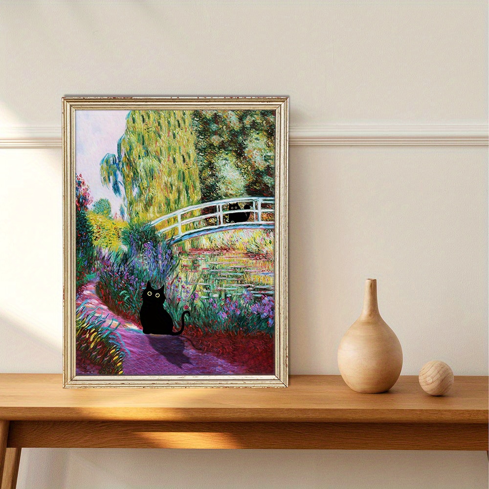 Claude Monet Lily Pond Bridge Art Bag, Arty Cats Bag, Cat Lover Gift
