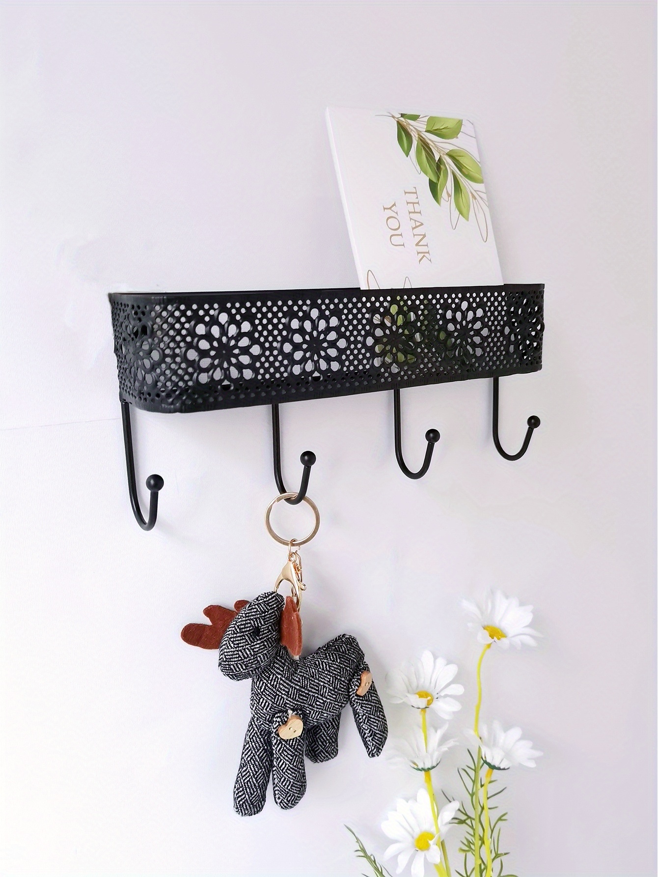 Iron Wall Mounted Key Holder Shelf Keys Holder Wall Temu