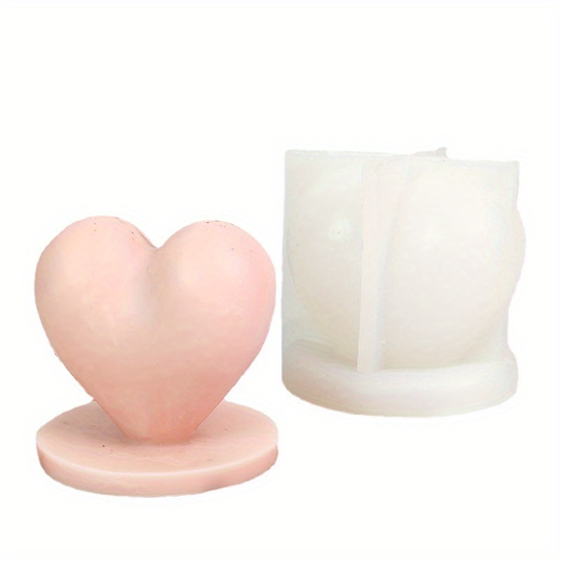 Hot Candle Mould Love Heart Rose DIY Candle Soap Making Silicone 3D Crafts  Mold