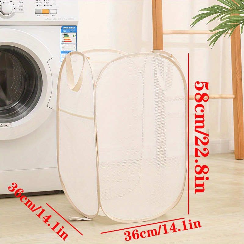 Mesh Pop-up Laundry Hamper, Collapsible Laundry Basket, Dirty Clothes  Storage Organizer With Durable Handles, Suitable For Home Dorm Bedroom  Bathroom Laundry Room - Temu Germany