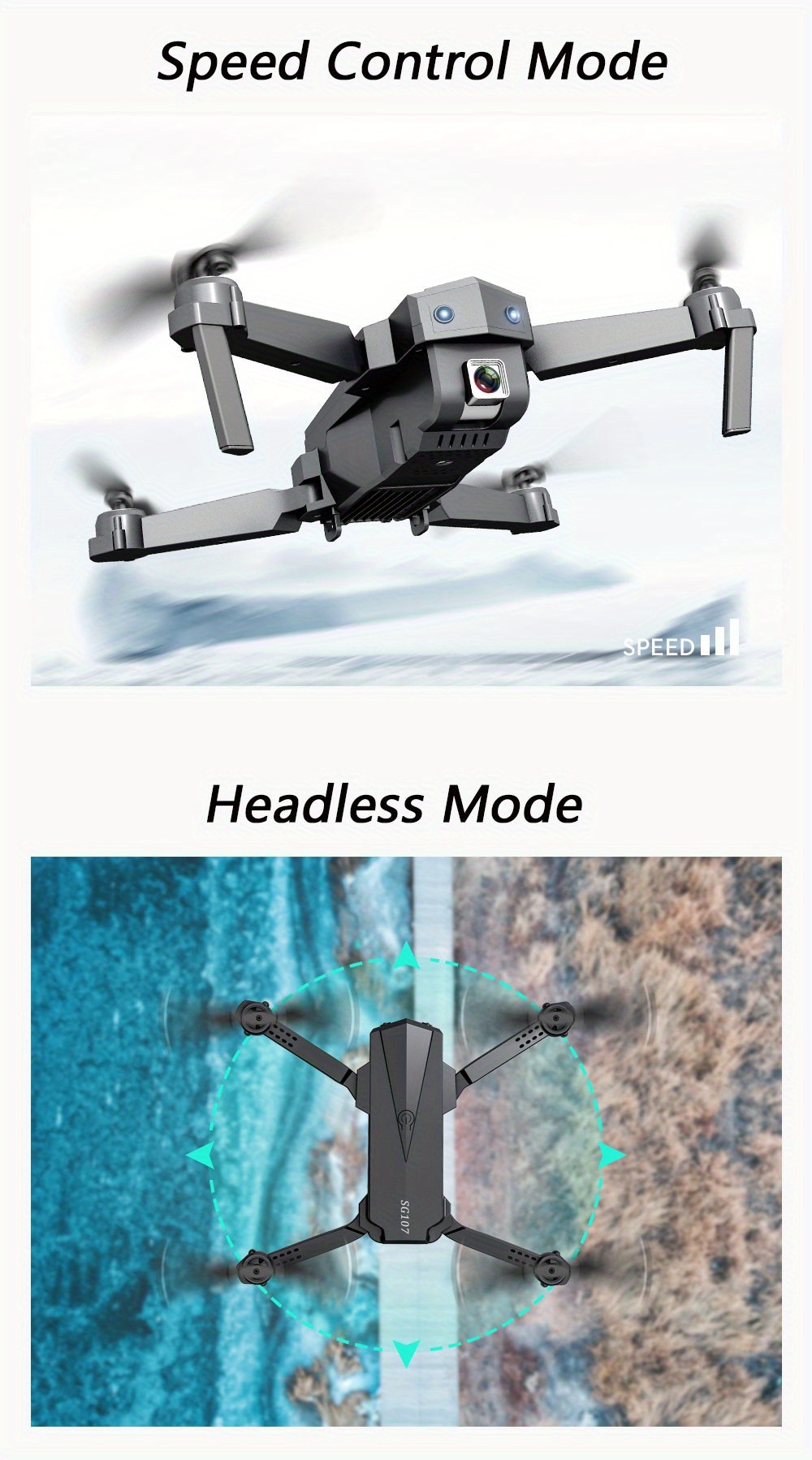 outdoor drone with hd dual camera for aerial photography steady altitude hovering optical flow position 360 surround flying trajectory flying folding design details 10
