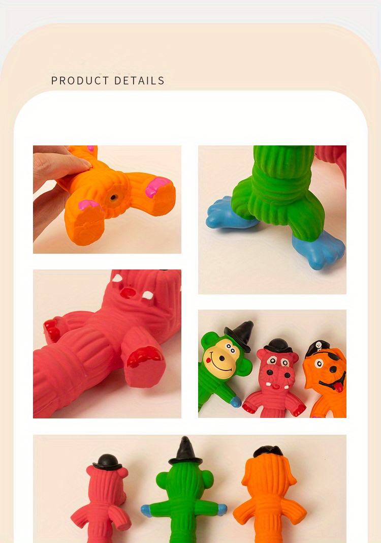 Interactive Latex Monkey Dog Chew Toy Durable Temu