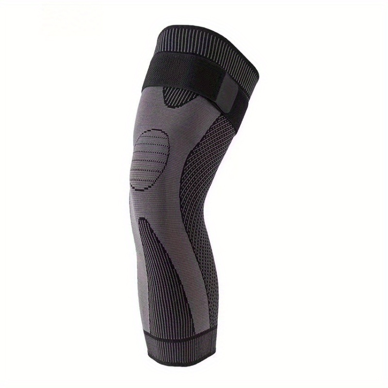 Long Full Leg Knee Pad, Compression Strappy Leg Sleeve For Basketball