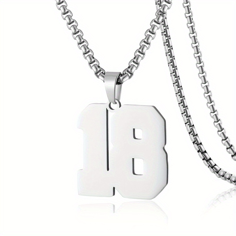 0 19 Men s Athletes Number Pendant Necklace Stylish Temu United