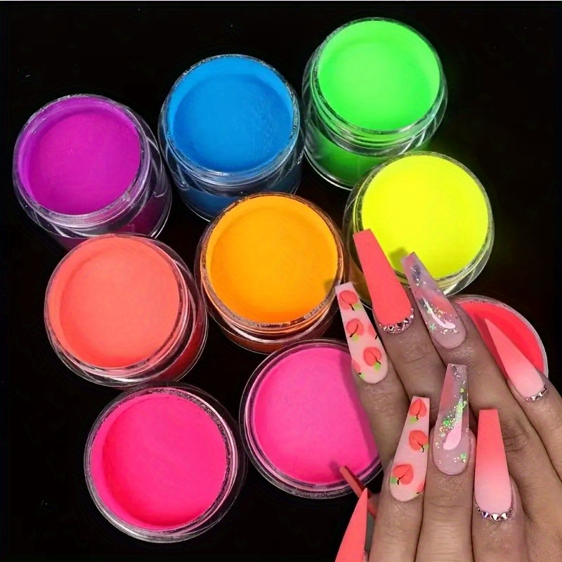 Neon Pigment Powder Fluorescence Nail Glitter Summer Shinny - Temu