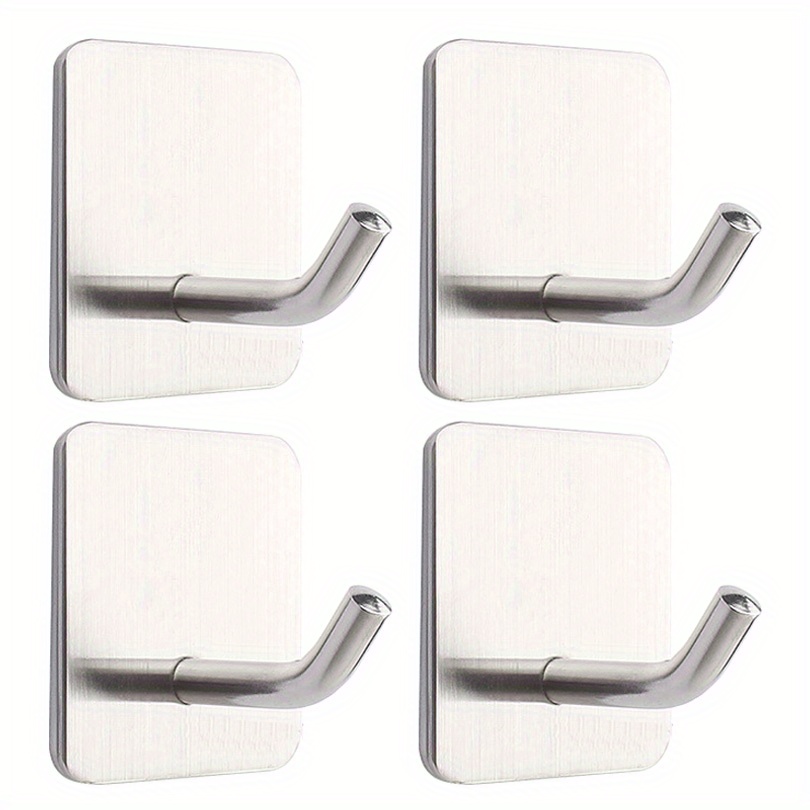 4 Packs Adhesive Wall Hooks Towel Hooks Heavy Duty Stick On Wall Hangers  Shower Hooks For Inside Shower Kitchen Bathrooms Door Utility Hook, Save  Money On Temu