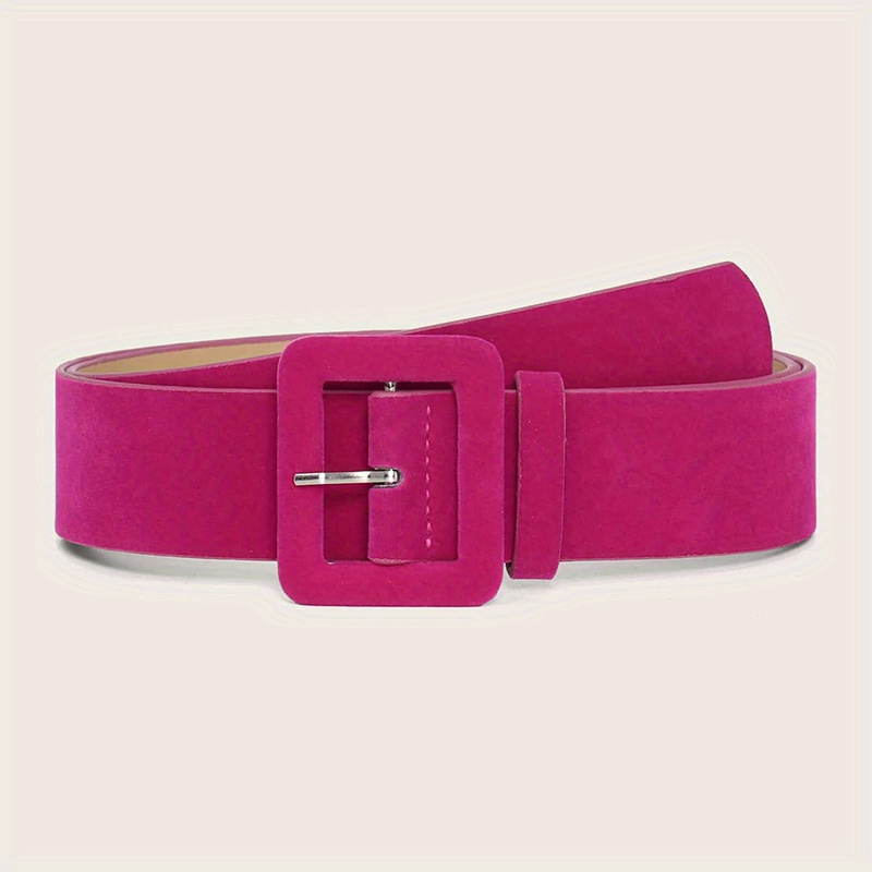 Image of Women's Vintage Belt With Square - Soft For Dresses, Jeans & Casual Wear, Pink Waist Cinch For Weddings, Parties, Daily Outfits - Retro Fashion Accessory (standard Size, No Feathers/label)