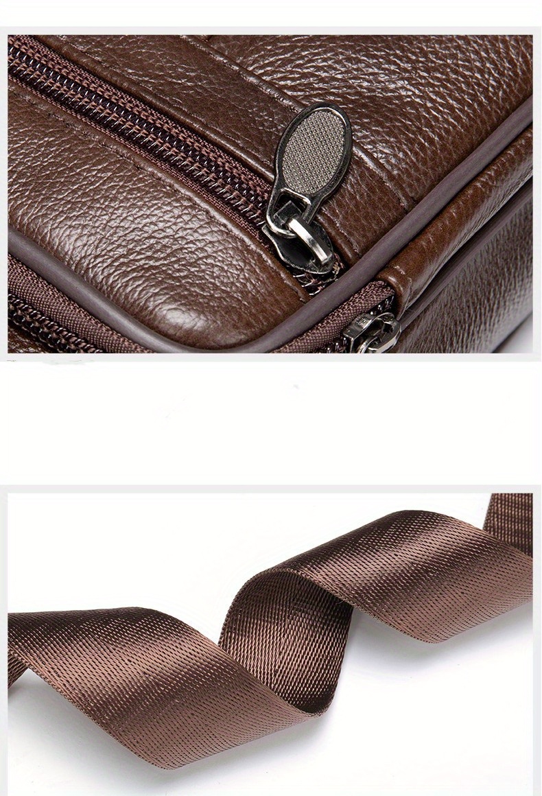 Bolso Bandolera Popular Cuero Genuino Hombre Bolso Hombre - Temu Mexico