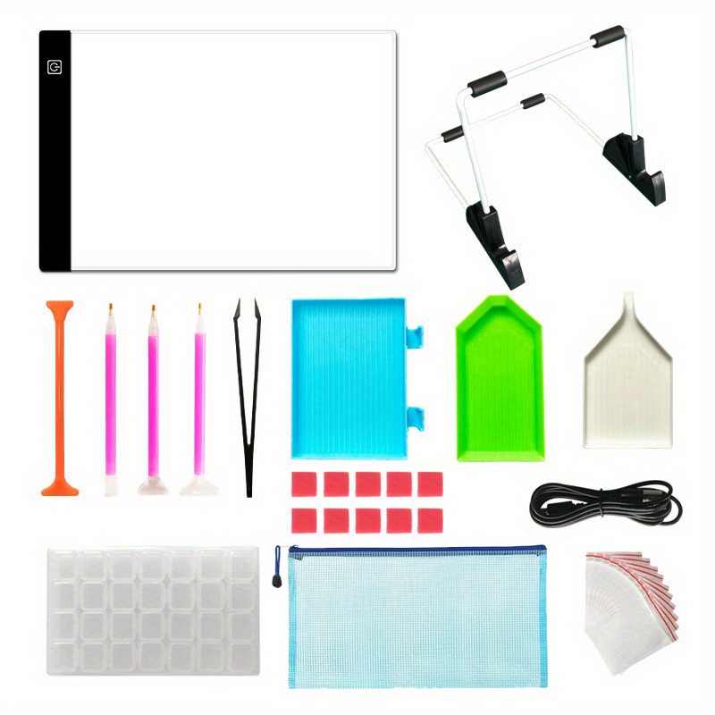 A2 Diamond Painting LED Light Pad Kit, 5D Diamond Painting Accessories Tool  Kit Full Drill for Adults and Kids, Supplies Includes Storage Case