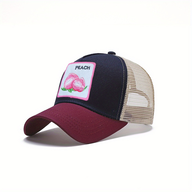 Peach - Trucker Hat Black / Black / Red