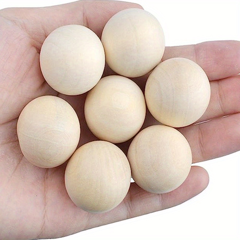 Wooden Round Balls Natural Round Hardwood Balls Smooth Birch - Temu