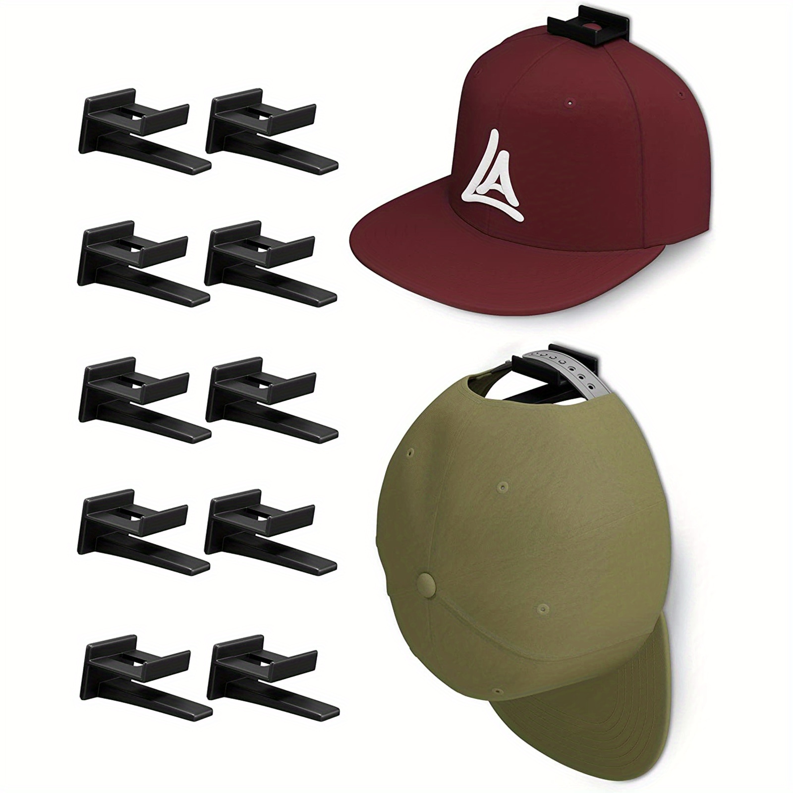 Hat Hooks Wall Hat Rack Baseball Punch free Adhesive - Temu