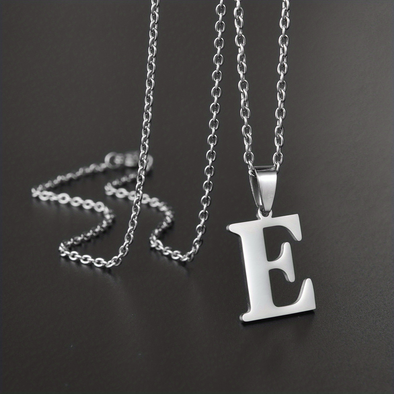 Men's Minimalist Stainless Steel English Letter Necklace