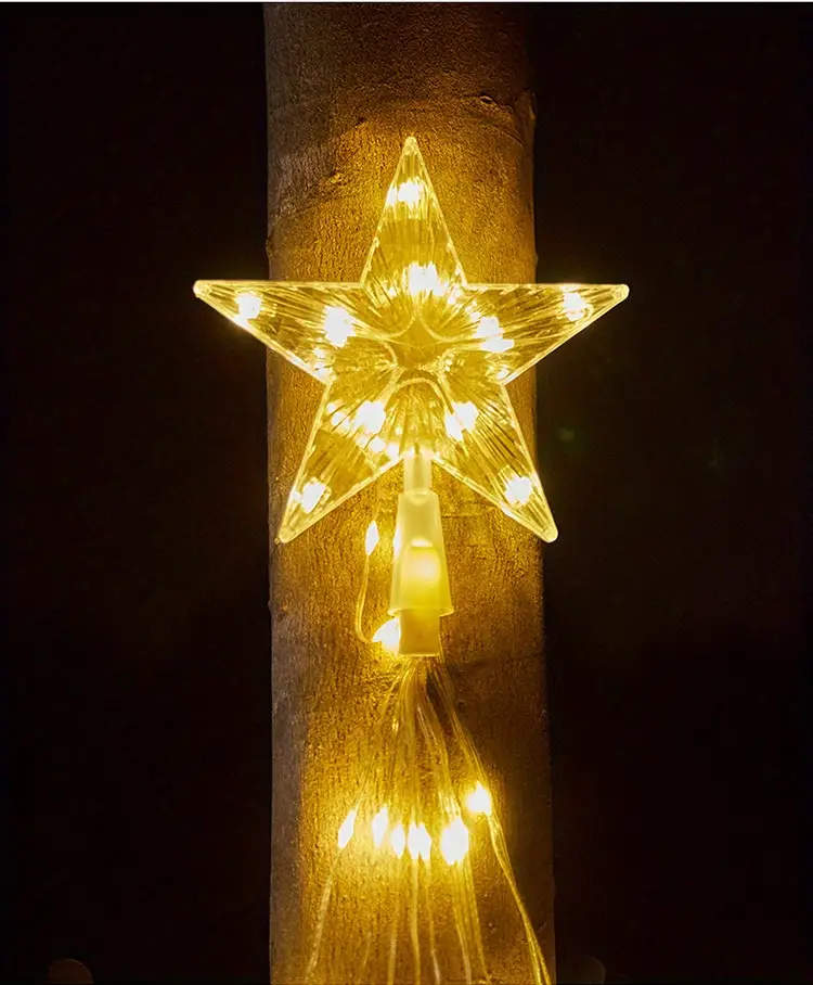 1pc Solar Star Light Strings Mit Fernbedienung Weihnachtsdekorationen  Wasserdicht 198leds Wasserfall Baum Feenlichter Mit Top Star Outdoor Dekor  Feen Garland Light, 9x200cm - Terrasse, Rasen & Garten - Temu Germany