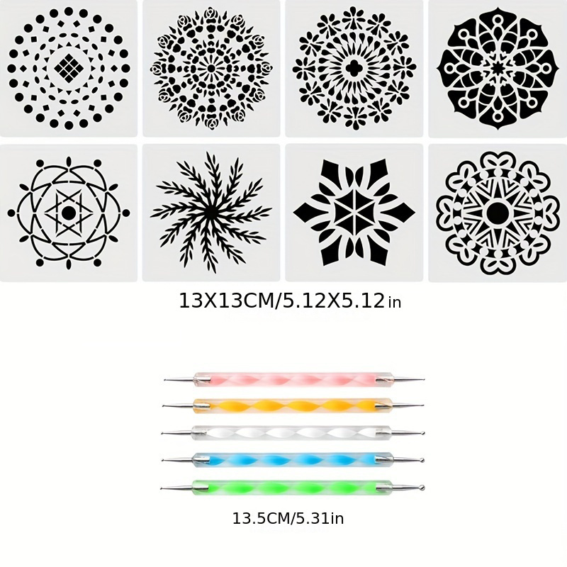 Strumenti Mandala 58 pezzi, stampi per pittura su roccia, strumenti per  argilla fai da te, pennelli per tavolozza di Graffiti, strumenti per  disegnare Mandala didattici, strumenti di argilla - AliExpress