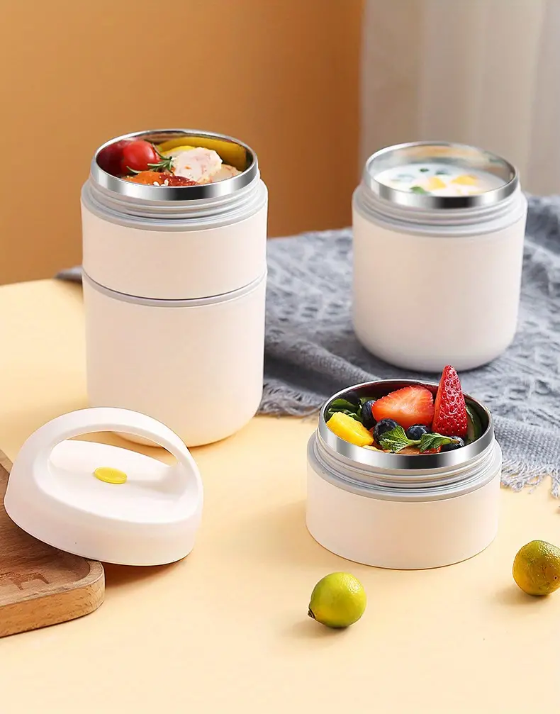 Portable Stainless Steel Breakfast Cup Soup Bowl Thermal Storage