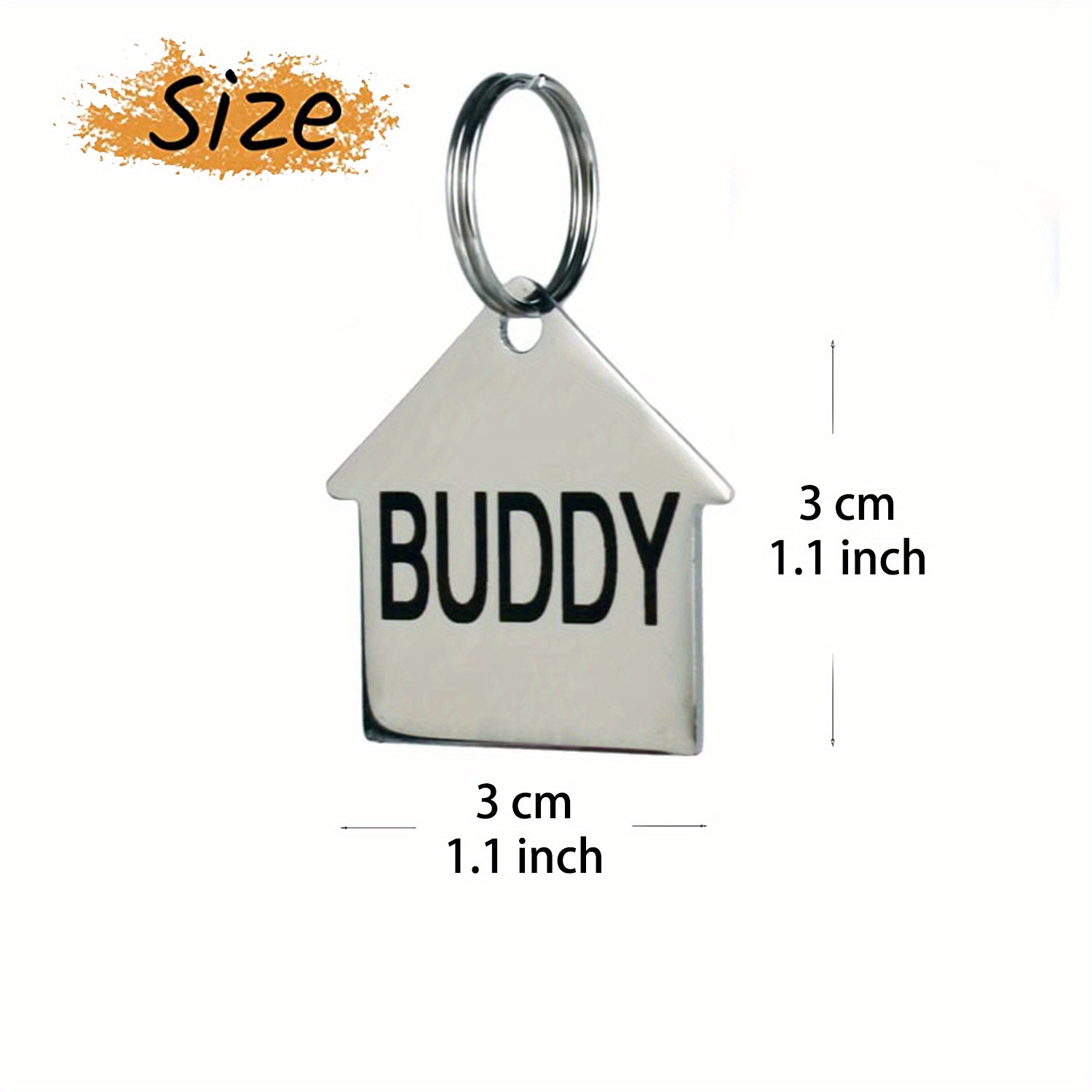 Slide-On Personalized Stainless Steel Pet ID Tag