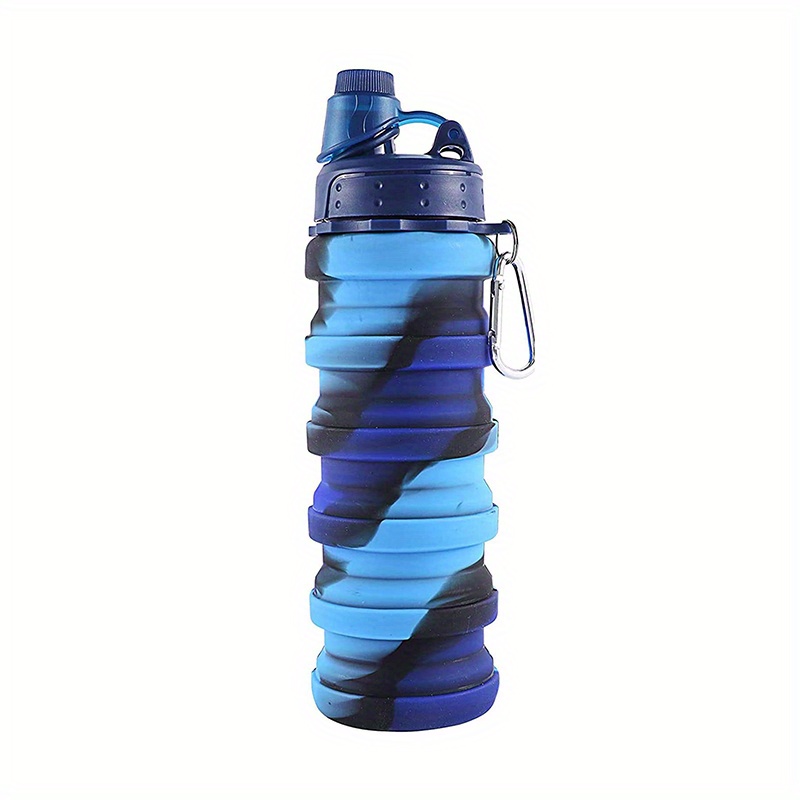 Zusammenklappbare Wasserflasche, faltbare Wasserflaschen aus Silikon  auslaufsicher bpa kostenlose Reisewasserflaschen mit Karabiner für Yoga,  Wandern, Camping, Sport