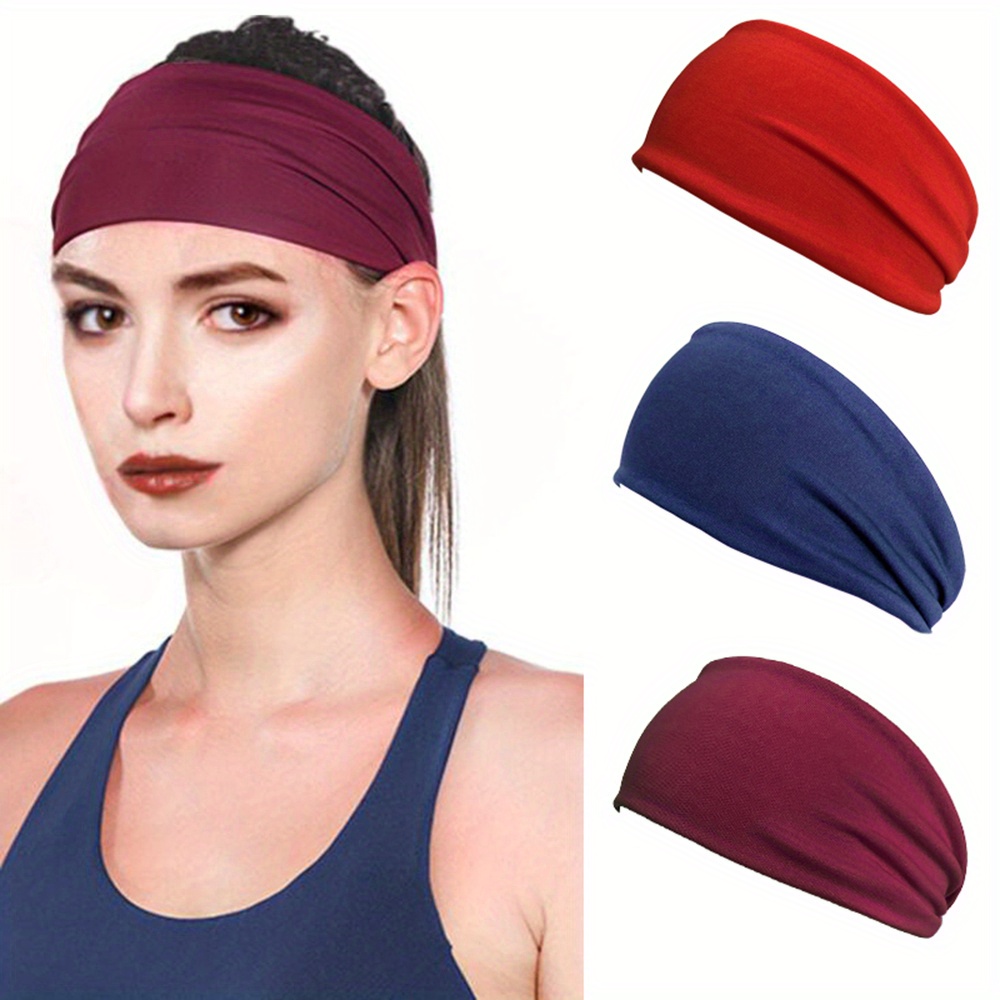 Men Women Sport Yoga Headband Sweatband Stretch Outdoor Fitness Elastic  Hairband