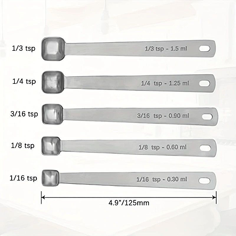 Stainless Steel Seasoning Spoon Scale Measuring Spoon Square - Temu