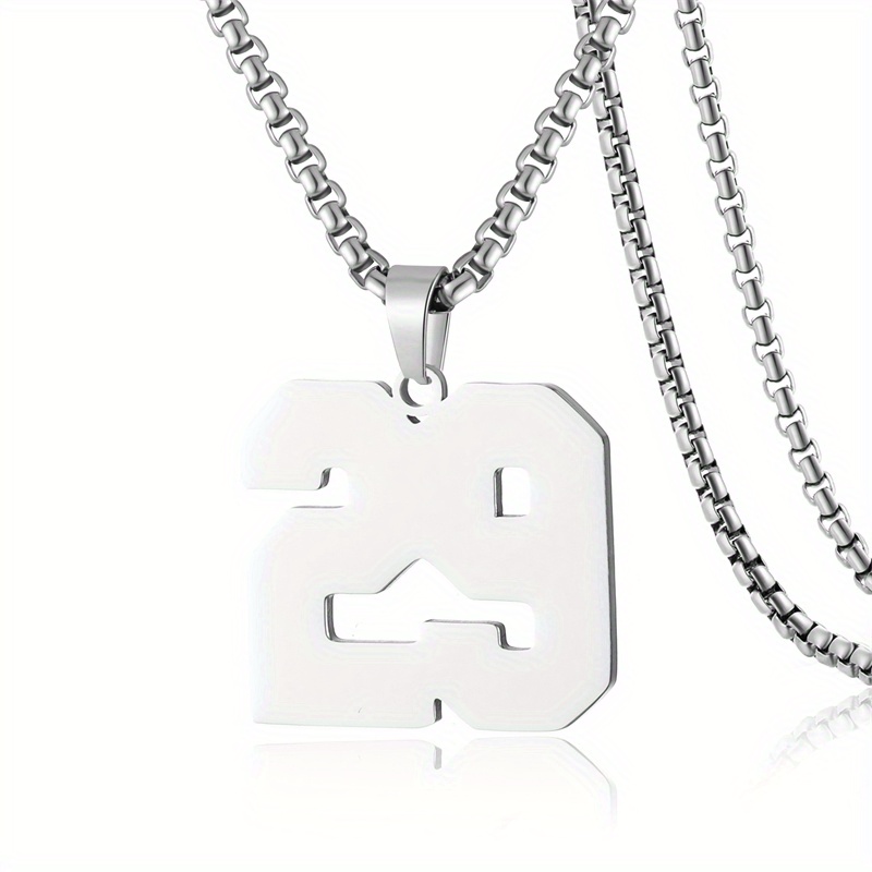 Inspiration Baseball Number Necklace for Boys Men Jersey Number Pendant  Stainles