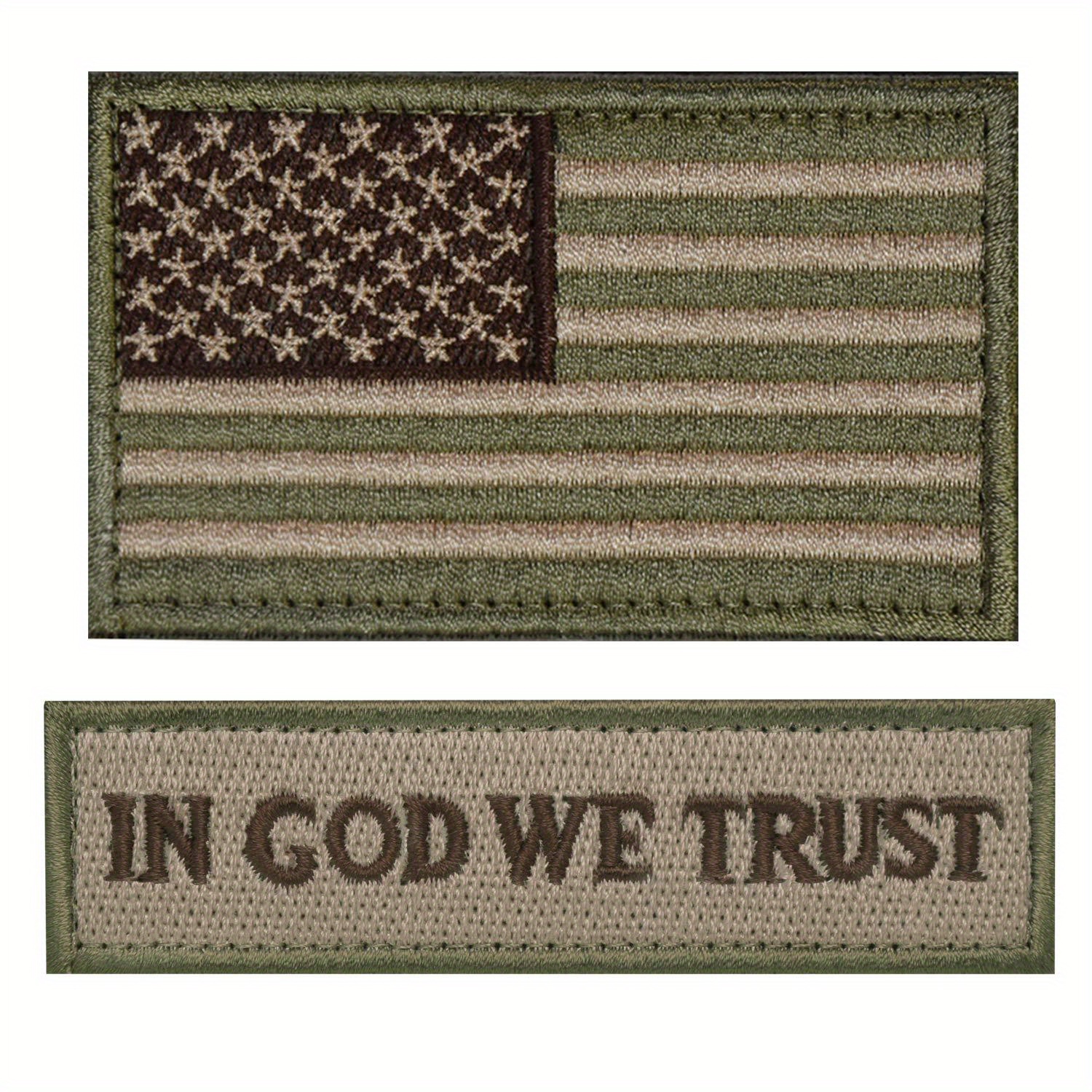 2pcs American Flag Embroidered Morale Patches With Hook And Loop - Polyester Decorative Patches For Jackets, Bags & Hats