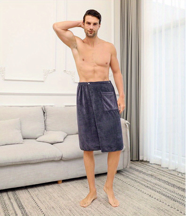 Men's Spa Towels Bathroom Towels Wrap Towel Pockets - Temu
