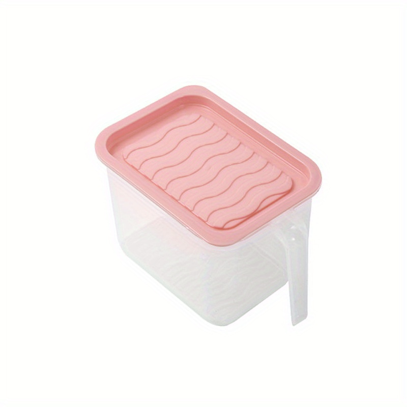 Food Storage Container With Handle & Lid For Pantry, Fridge & Freezer -  Pink 