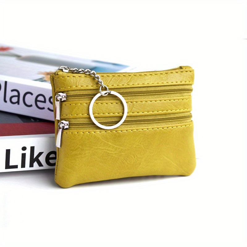 Mini Vintage Zipper Coin Purse, Portable Clutch Bag, Versatile Keychain Bag  With Keyring - Temu